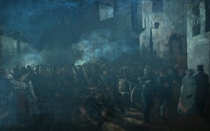 消防士が火事で走る 作： Gustave Courbet